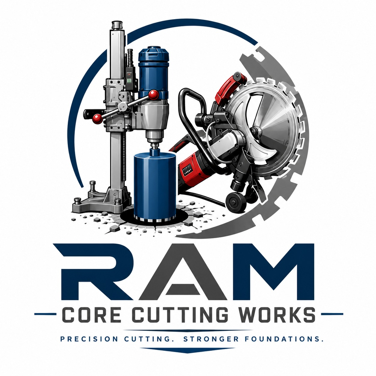 RAM CORE CUTTING WORKS Logo